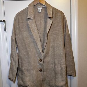 Rachel Zoe 100% Linen Blazer|Women’s M|Natural Brown NWOT Coastal Cowgirl BOHO